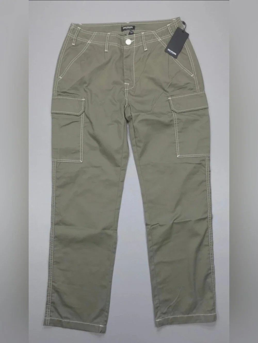 True Religion Jeans Baggy Cargo Pants Kalamata Pockets 108335 Relaxed US 36